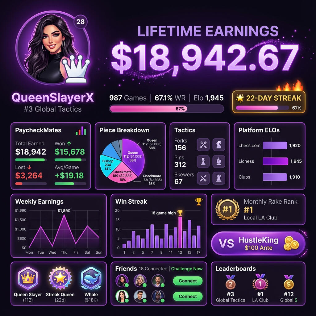 Tag Team Chess - Female Player Fighter Profile The Talent & Promotion Arm of ELOXP - Where Chess Players Fight for Real Prize Purses.